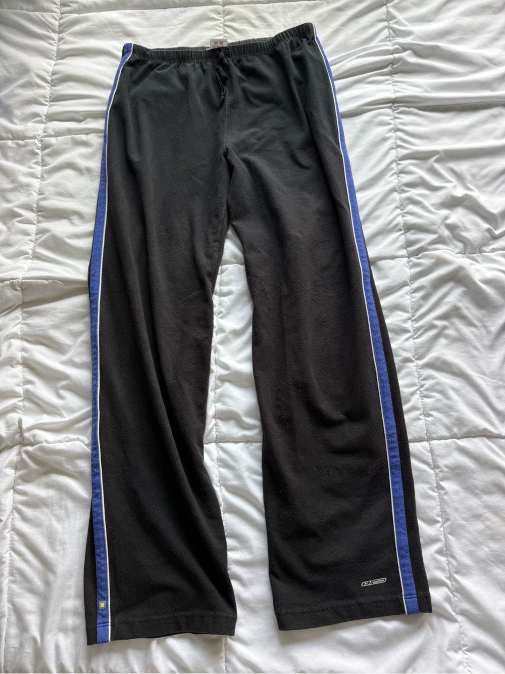 Reebok Black Sweatpants with Blue Side Stripes